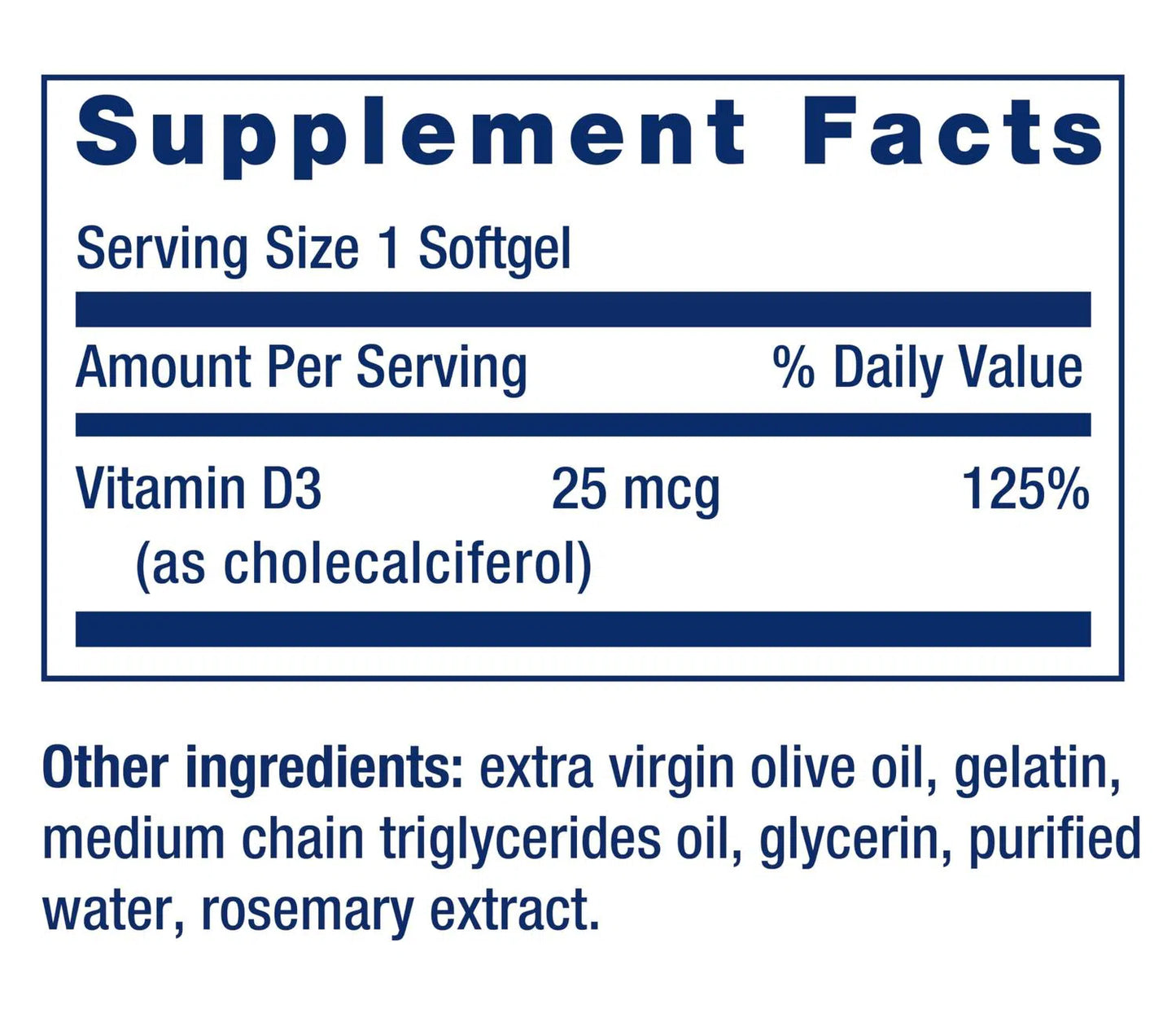 Vitamina D3 25 mcg, 250 Softcaps – Life Extension-Wellu