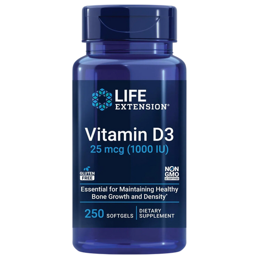 Vitamina D3 25 mcg, 250 Softcaps – Life Extension-Wellu