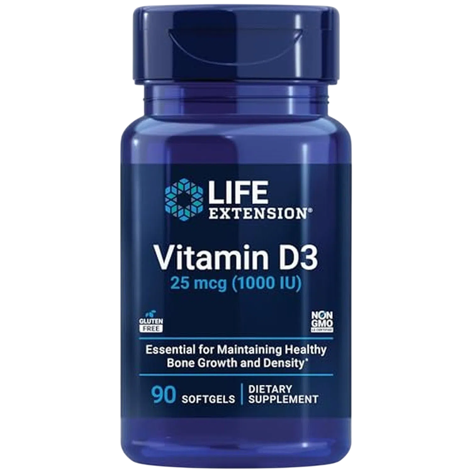 Vitamina D3 25mcg, 90 Softcaps – Life Extension-Wellu