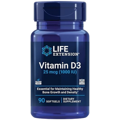 Vitamina D3 25mcg, 90 Softcaps – Life Extension-Wellu