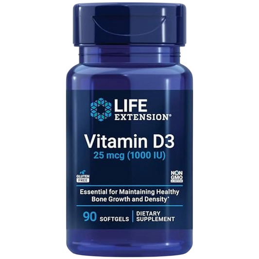 Vitamina D3 25mcg, 90 Softcaps – Life Extension-Wellu