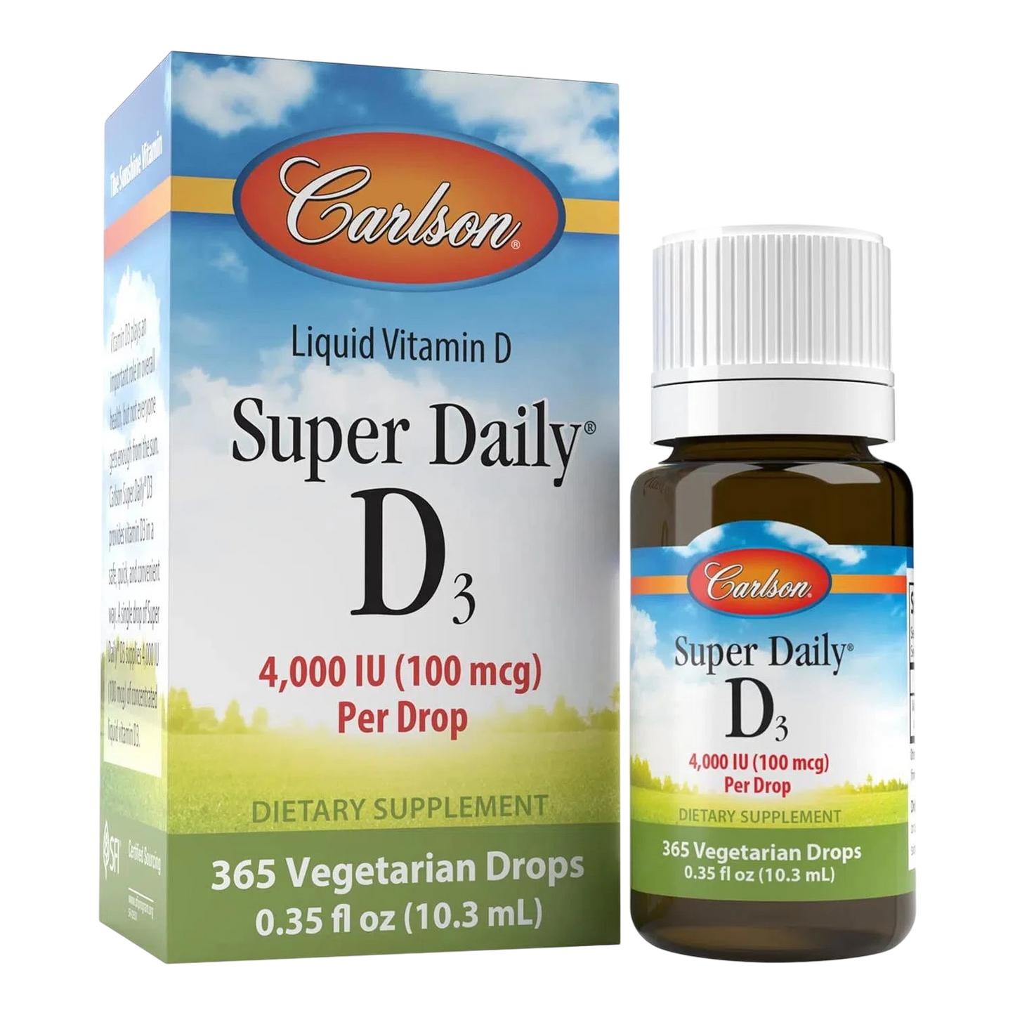 Vitamina D3 (4,000 IU) Super Daily, 0.35 oz – Carlson Labs-Wellu