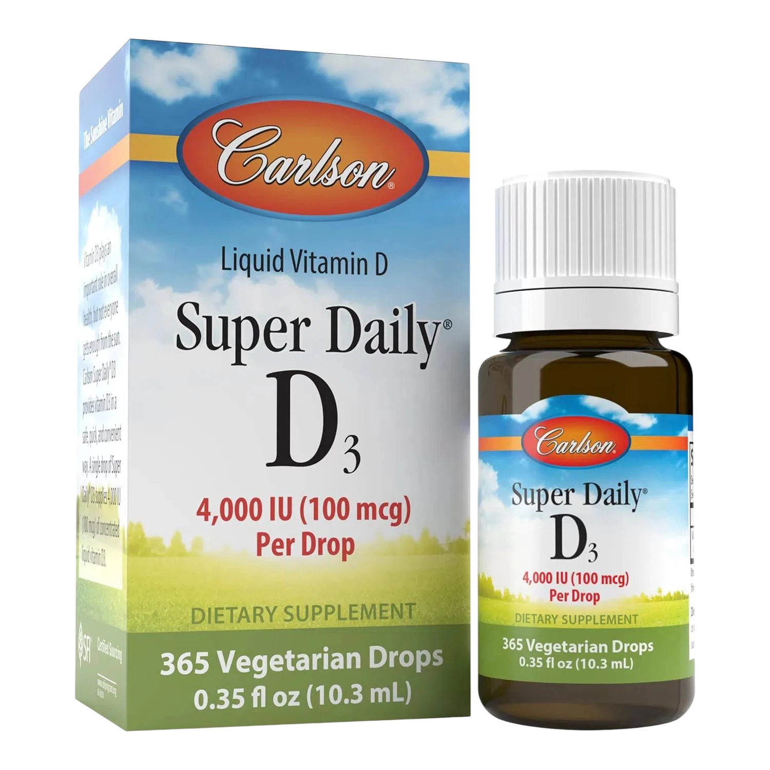 Vitamina D3 (4,000 IU) Super Daily, 0.35 oz – Carlson Labs-Wellu