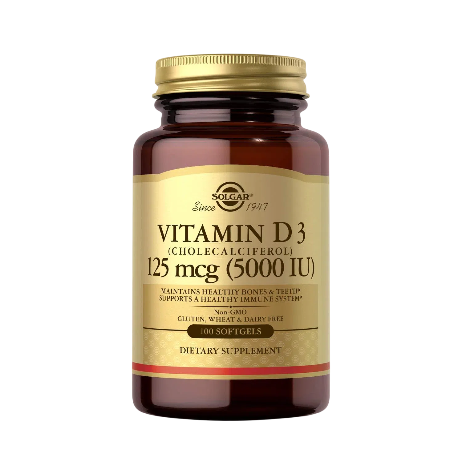 Vitamina D3 5000 IU (125 mcg), 100 Softgels – Solgar-Wellu