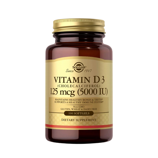 Vitamina D3 5000 IU (125 mcg), 100 Softgels – Solgar-Wellu