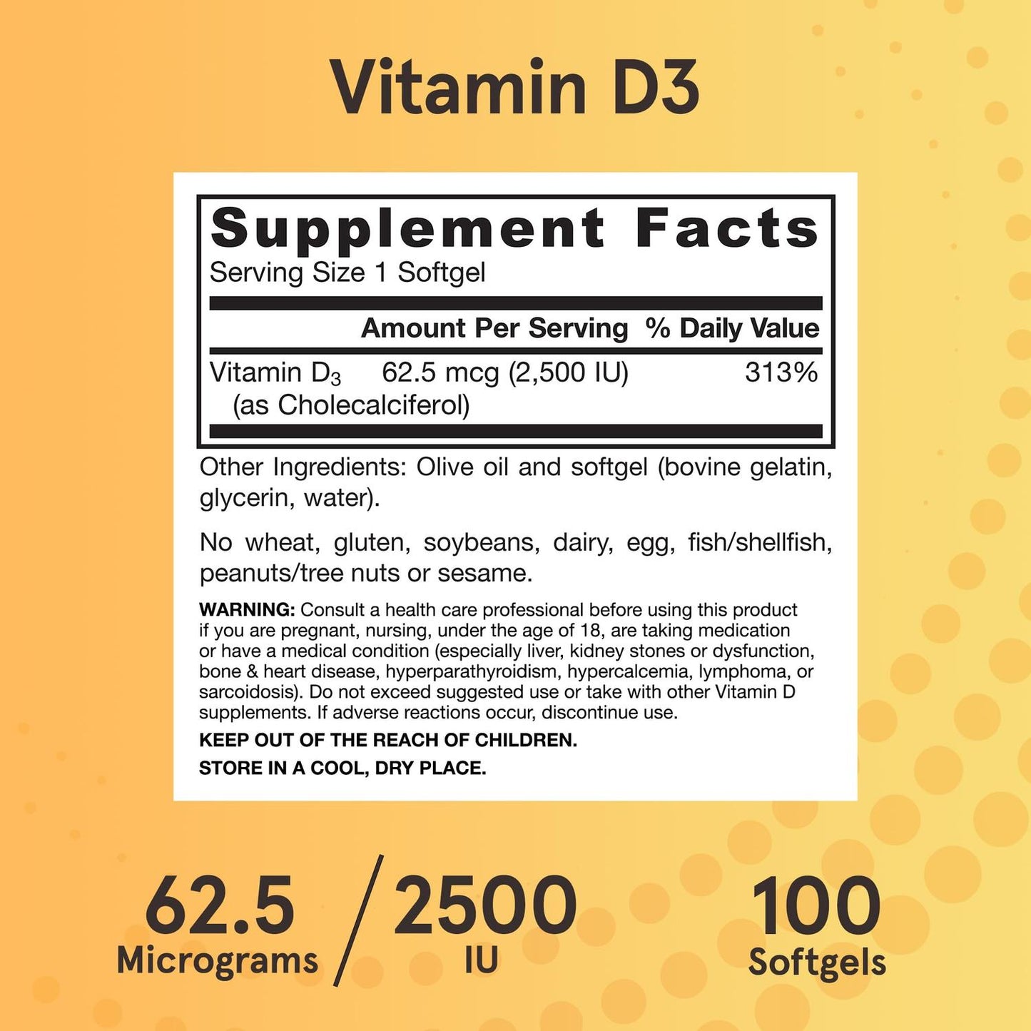 Vitamina D3 62.5 mcg (2500 UI), 100 Sgels – Jarrow Formulas-Wellu