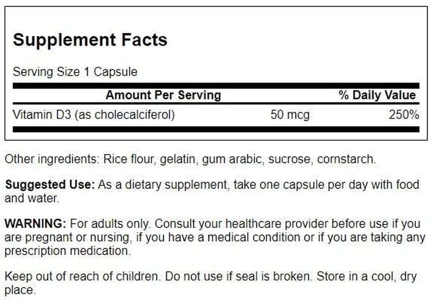 Vitamina D3 Potencia Superior, 250 Caps – Swanson-Wellu