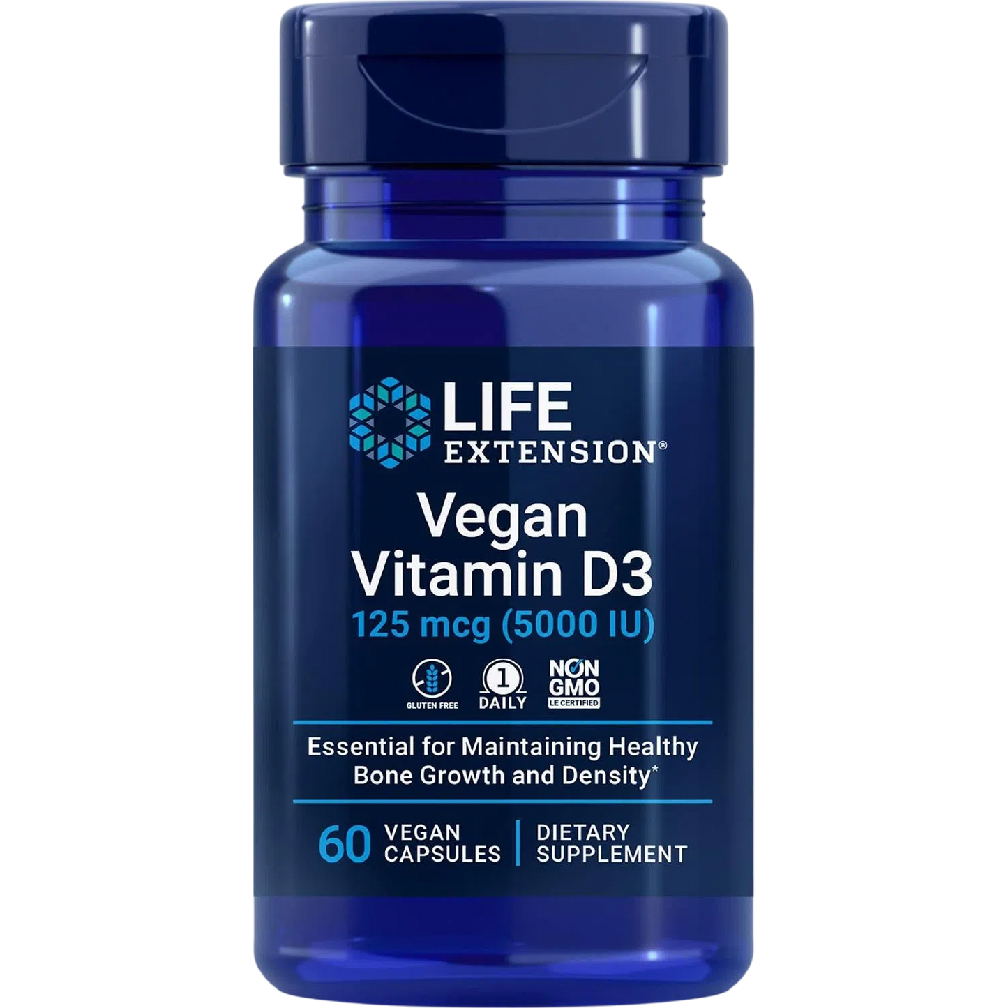 Vitamina D3 Vegana (5,000 IU), 60 Perlas – Life Extension-Wellu