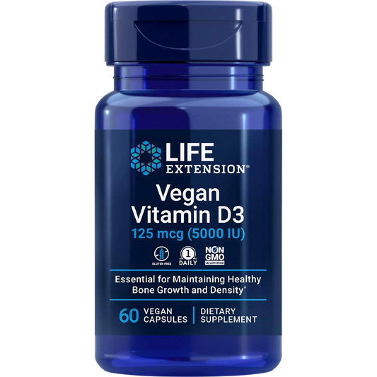 Vitamina D3 Vegana (5,000 IU), 60 Perlas – Life Extension-Wellu