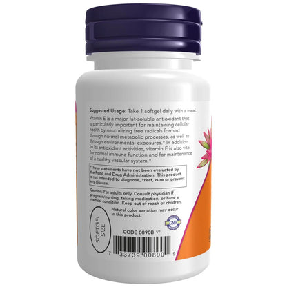 Vitamina E-400 con tocoferoles mixtos, 50 Softgels – NOW Foods-Wellu