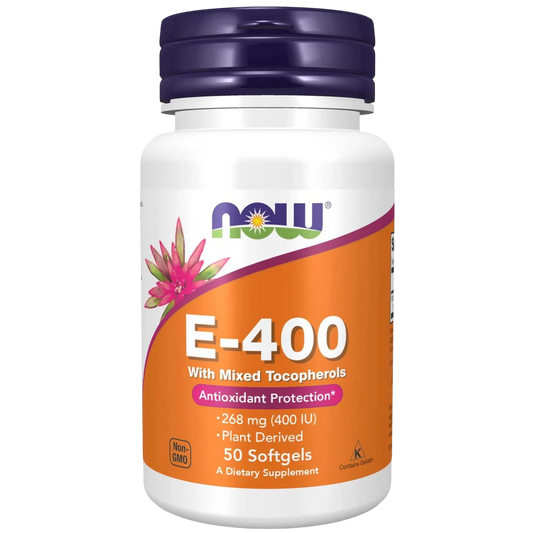 Vitamina E-400 con tocoferoles mixtos, 50 Softgels – NOW Foods-Wellu