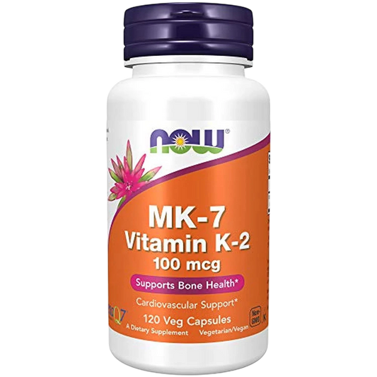 Vitamina K-2 MK-7 de 100 mcg, 120 Cápsulas Veg – NOW Foods-Wellu