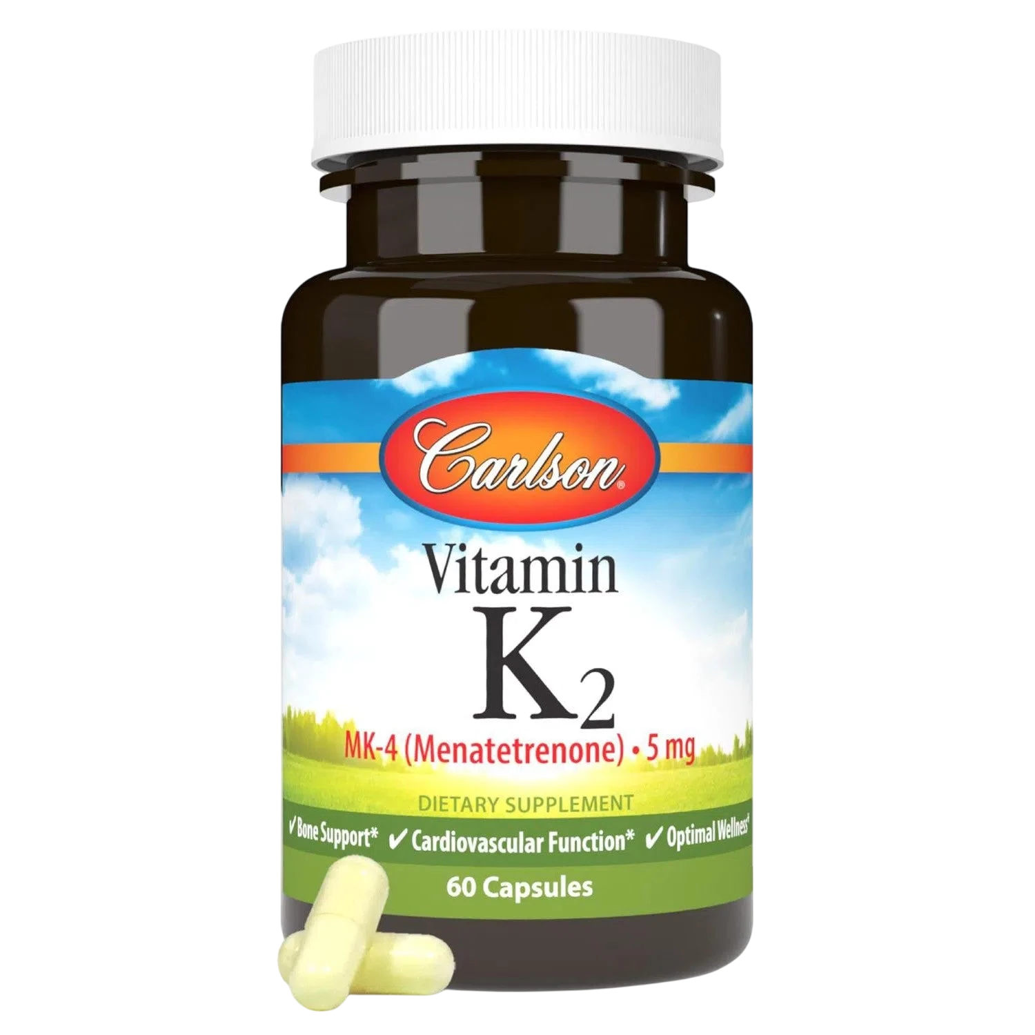 Vitamina K2 5mg, 60 Caps – Carlson Labs-Wellu