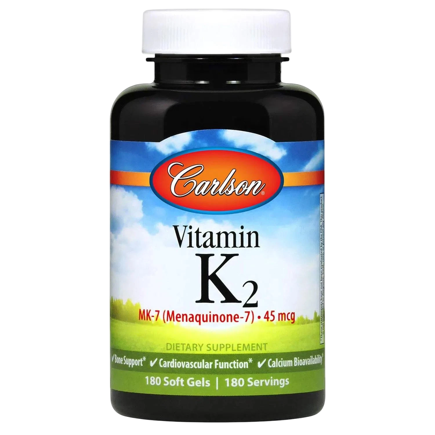 Vitamina K2 (MK-7) 45mcg, 180 Softgels – Carlson Labs-Wellu