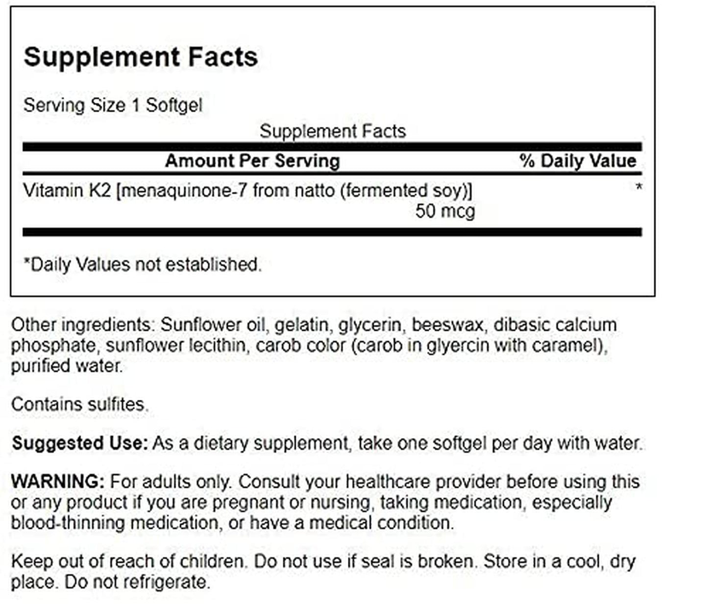 Vitamina K2 Natural 50 mcg, 30 S Gels – Swanson-Wellu