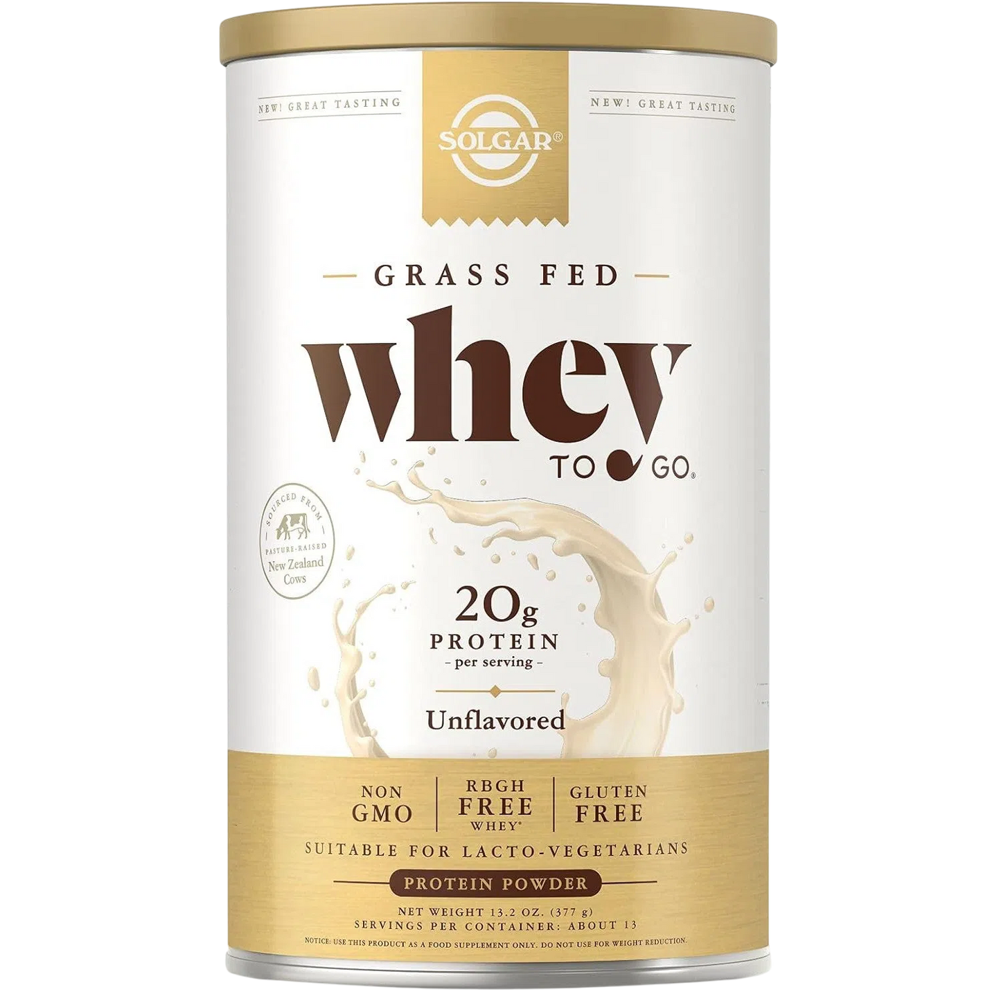 Grass Fed "Whey To Go" Proteína Vanilla 338g – Solgar-Wellu