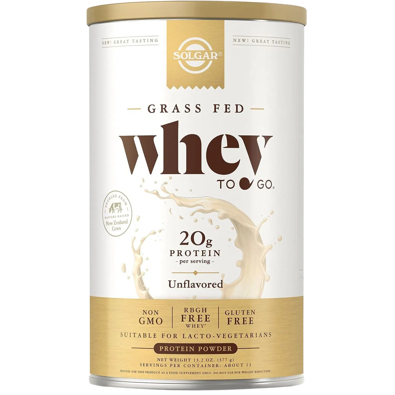 Grass Fed "Whey To Go" Proteína Vanilla 338g – Solgar-Wellu