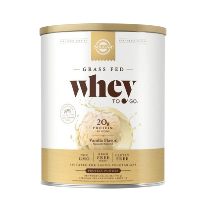 Whey To Go Proteína Grass Fed, Vanilla 936g (2 lb) – Solgar-Wellu