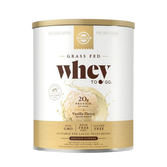 Whey To Go Proteína Grass Fed, Vanilla 936g (2 lb) – Solgar-Wellu