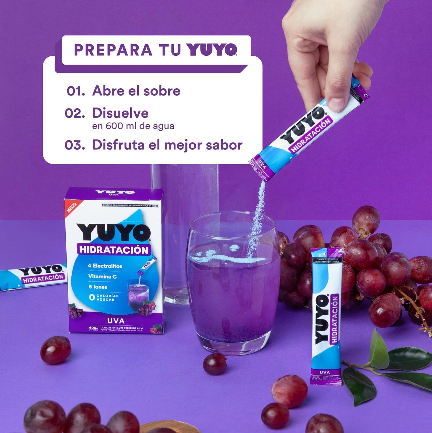 YUYO Hidratación Uva c/10 pz-Wellu