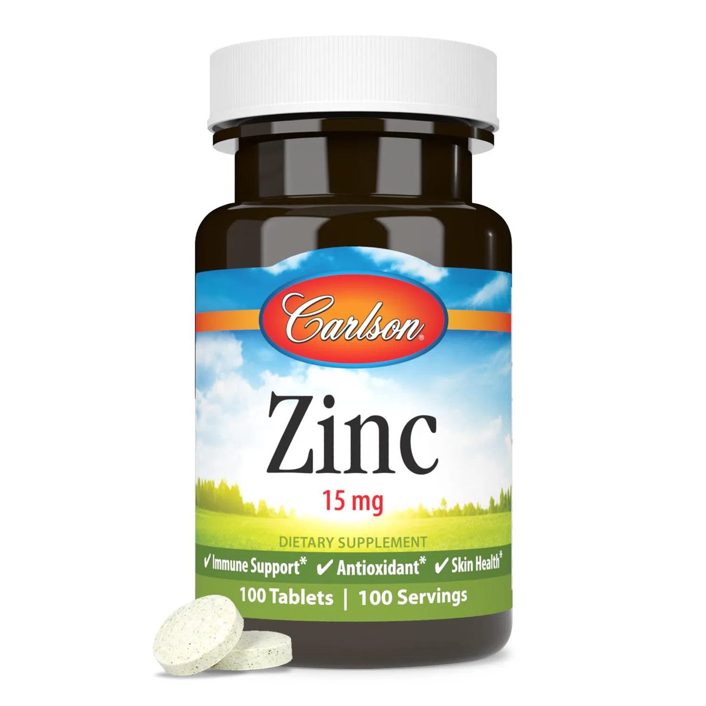 Zinc 15 mg, 100 Tabs – Carlson Labs-Wellu