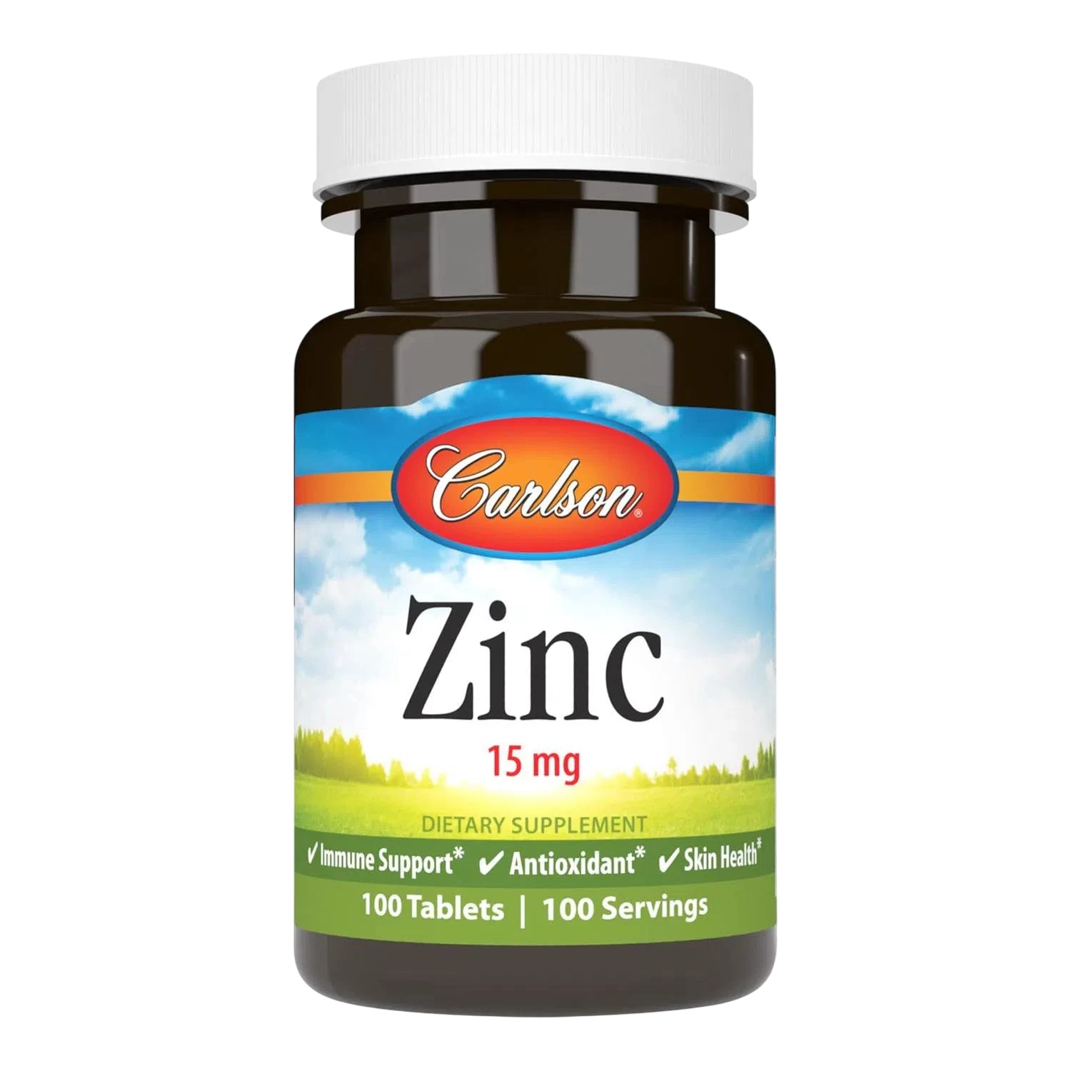 Zinc 15 mg, 100 Tabs – Carlson Labs-Wellu