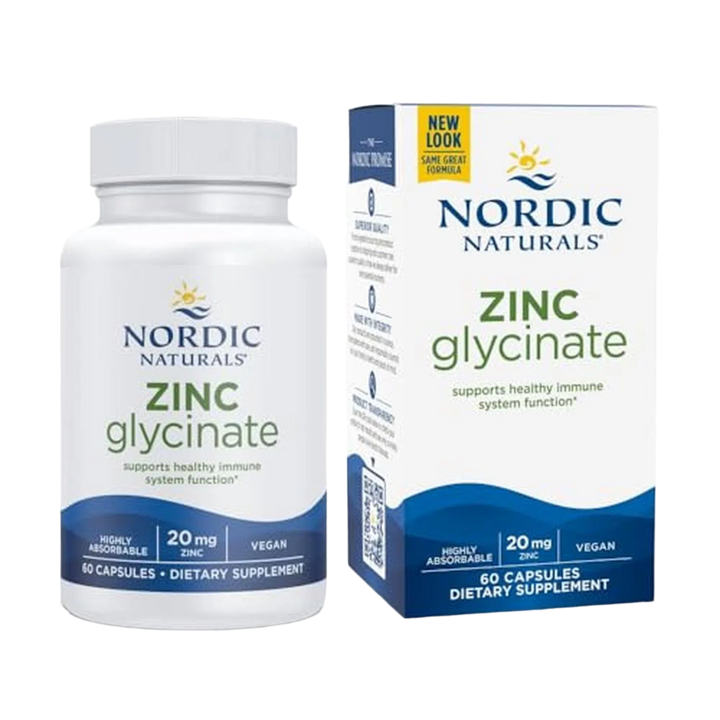 Zinc Glycinate 20mg, 60 Caps – Nordic Naturals-Wellu